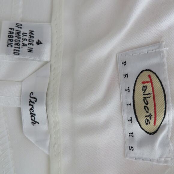 NWOT Talbots White Pants with Floral Waistband 4P - Picture 7 of 7
